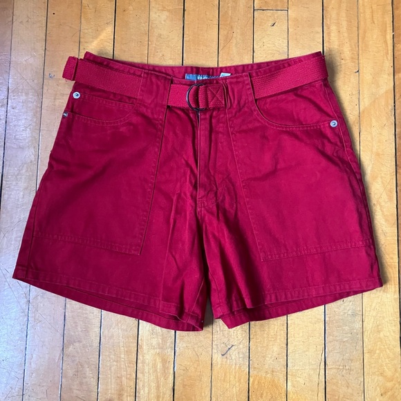 Vintage red Jean shorts with belt - Picture 1 of 7